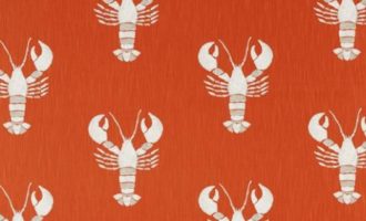 SANDERSON UK Cromer rust 1 Hummer lobster orange maritime Stoffe online kaufen La Cassetta