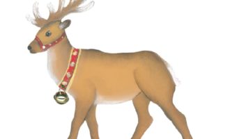 Holzdeko Aufsteller Rentier mit Glöckchen Winter Weihnachten Landhausstil Land Art Kunsthandwerk online kaufen La Cassetta