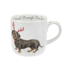 Royal Worcester WRENDALE Christmas DACHSHUND THROUGH THE SNOW Mug Dackel La Cassetta online kaufen