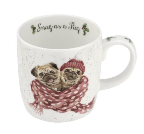 Royal Worcester WRENDALE Christmas SNUG AS A PUG Möpse Tasse Mug La Cassetta online kaufen