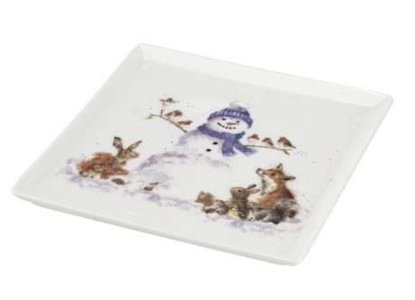 Royal Worcester WRENDALE DESIGNS square plate SNOWMAN Schneemann Kuchenplatte online kaufen La Cassetta